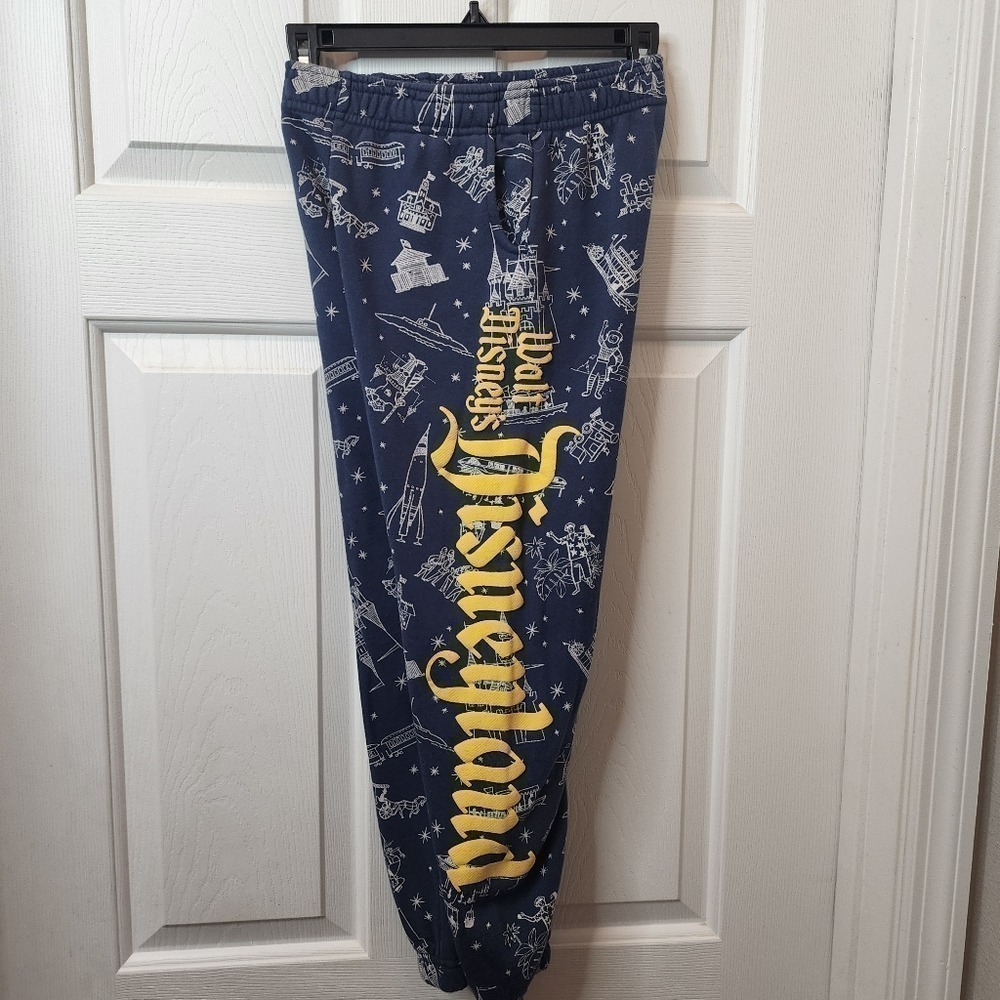 Disney 100 Disneyland Navy Blue Jogger Sweatpants Kids Size 9/10 Park